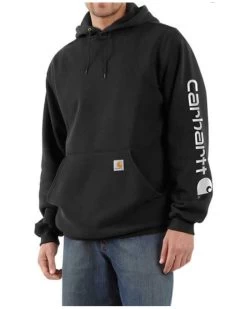 Carhartt Men's FR Force Midweight Sleeve Logo Hooded Work Sweatshirt - Tall