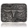 Montana Silversmiths Women's Antiqued Longhorn Belt Buckle -Western Cowboy Clothing Store 2000355723 040 P1