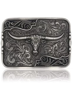 Montana Silversmiths Women's Antiqued Longhorn Belt Buckle