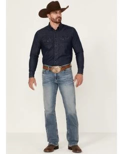 Cinch Men's Ian Medium Stonewash Performance Stretch Slim Bootcut Jeans