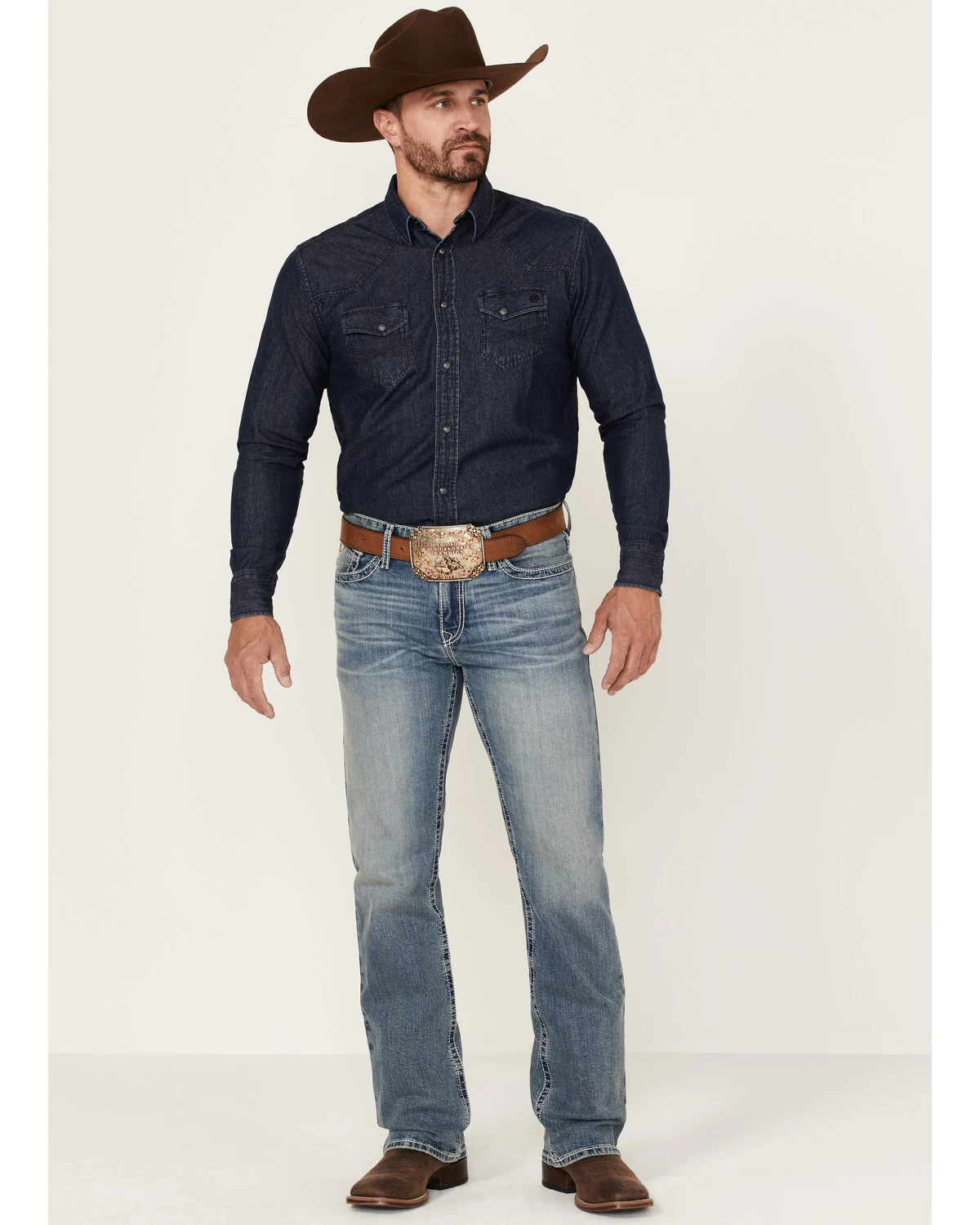 Cinch Men's Ian Medium Stonewash Performance Stretch Slim Bootcut Jeans 3 Cinch Men's Ian Medium Stonewash Performance Stretch Slim Bootcut Jeans