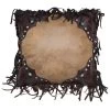 Carstens Western Turquoise Bead Faux Leather & Suede Decorative Pillow