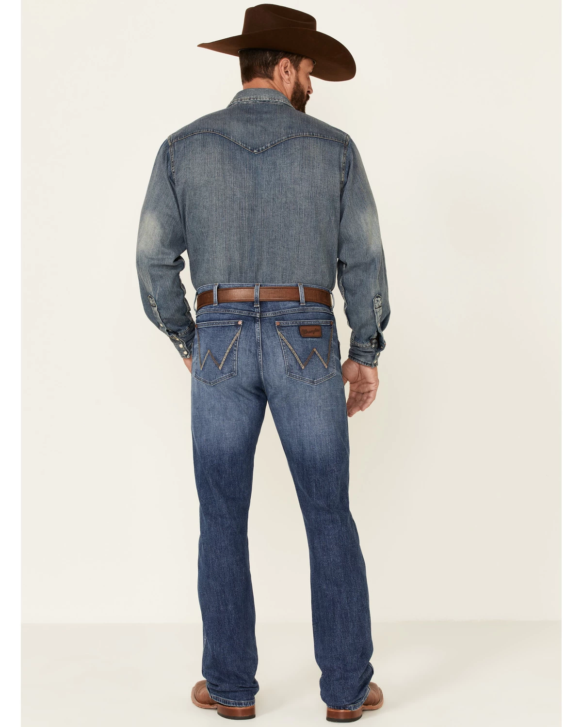 Wrangler Retro Men's Nightsky Medium Wash Stretch Slim Bootcut Jeans - Long 5 Wrangler Retro Men's Nightsky Medium Wash Stretch Slim Bootcut Jeans - Long - Image 3