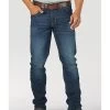 Rock 47 By Wrangler Men's Ruckett Dark Wash Stretch Slim Straight Jeans -Western Cowboy Clothing Store 2000358077 400 P1