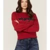 Wrangler Women's Chenille Logo Cropped Sweatshirt -Western Cowboy Clothing Store 2000358085 600 P1