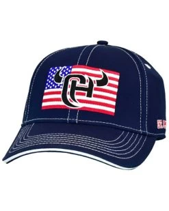 Cowboy Hardware Men's Navy Logo Flag Patch Solid-Back Ball Cap