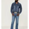 Cody James Men's Buffalo Stackable Medium Wash Stretch Straight Denim Jeans -Western Cowboy Clothing Store 2000359297 414 P1