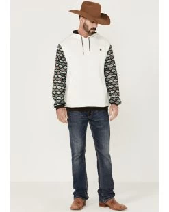 RANK 45 Men's Rustler Southwestern Color-Block Sleeve Hooded Sweatshirt -Western Cowboy Clothing Store 2000359488 900 P3