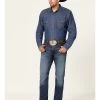 Wrangler Retro Men's Ranch Med Dark Wash Stretch Slim Straight Jeans -Western Cowboy Clothing Store 2000359720 415 P1