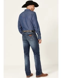 Wrangler Retro Men's Ranch Med Dark Wash Stretch Slim Straight Jeans -Western Cowboy Clothing Store 2000359720 415 P3
