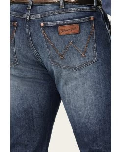 Wrangler Retro Men's Ranch Med Dark Wash Stretch Slim Straight Jeans -Western Cowboy Clothing Store 2000359720 415 P4