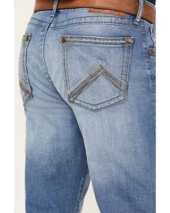 Rock 47 By Wrangler Men's Barlow Light Wash Slim Straight Jeans 9 Rock 47 By Wrangler Men's Barlow Light Wash Slim Straight Jeans -Western Cowboy Clothing Store 2000359726 412 P4