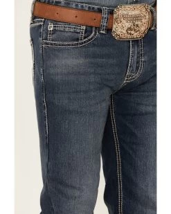 Rock & Roll Denim Men's Medium Vintage Wash Revolver Stretch Slim Straight Jeans -Western Cowboy Clothing Store 2000360314 400 P4