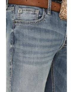 Rock & Roll Denim Men's Rifle Stretch Regular Skinny Jeans -Western Cowboy Clothing Store 2000360319 400 P4