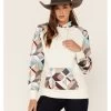 Hooey Women's Modern Colorblock Geo Print Pullover Hooded Sweater -Western Cowboy Clothing Store 2000360944 110 P1