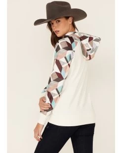 Hooey Women's Modern Colorblock Geo Print Pullover Hooded Sweater 8 Hooey Women's Modern Colorblock Geo Print Pullover Hooded Sweater -Western Cowboy Clothing Store 2000360944 110 P3