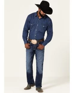 Rock 47 By Wrangler Men's Prichett Dark Wash Stretch Slim Straight Jeans