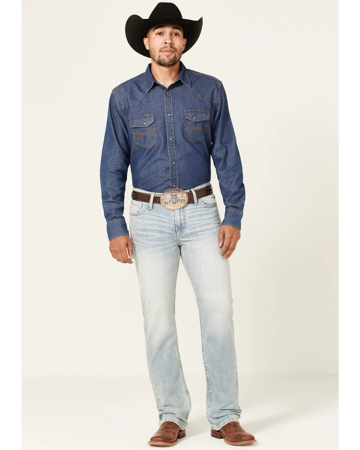 Cinch Men's Ian Light Stonewash Performance Stretch Slim Bootcut Jeans 3 Cinch Men's Ian Light Stonewash Performance Stretch Slim Bootcut Jeans