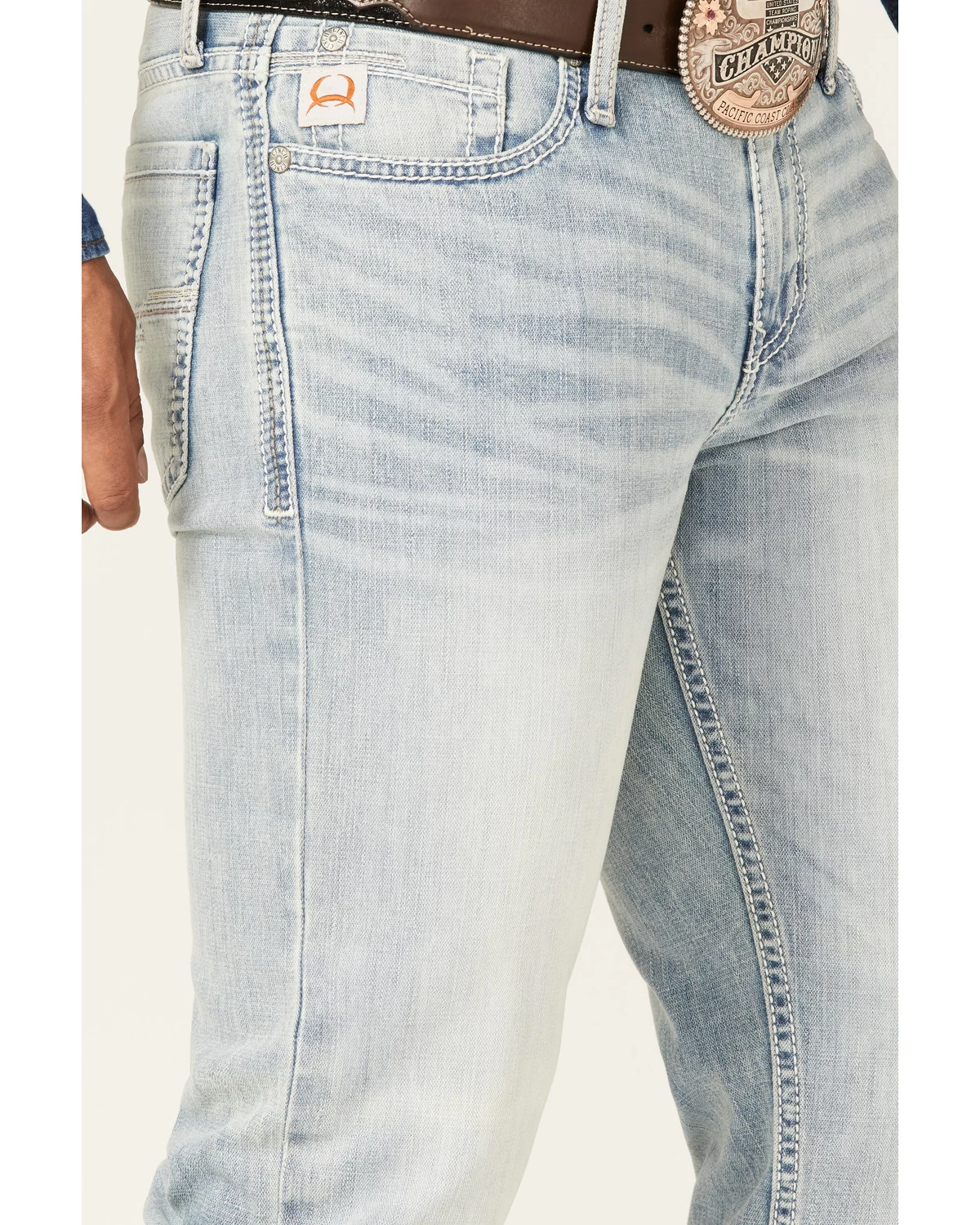 Cinch Men's Ian Light Stonewash Performance Stretch Slim Bootcut Jeans 4 Cinch Men's Ian Light Stonewash Performance Stretch Slim Bootcut Jeans - Image 2