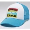 Kimes Ranch Men's Turquoise & White Block Party Logo Mesh-Back Trucker Cap -Western Cowboy Clothing Store 2000364688 440 P1