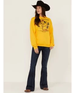 Paramount Network's Yellowstone Women's Yellowstone Lone Cowboy Mustard Graphic Hoodie -Western Cowboy Clothing Store 2000365391 702 P2