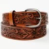 Cody James Men's Tan Floral Tooled Belt -Western Cowboy Clothing Store 2000365639 280 P1