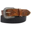 Cody James Men's Tooled With Floral Billets Western Belt -Western Cowboy Clothing Store 2000365641 908 P1