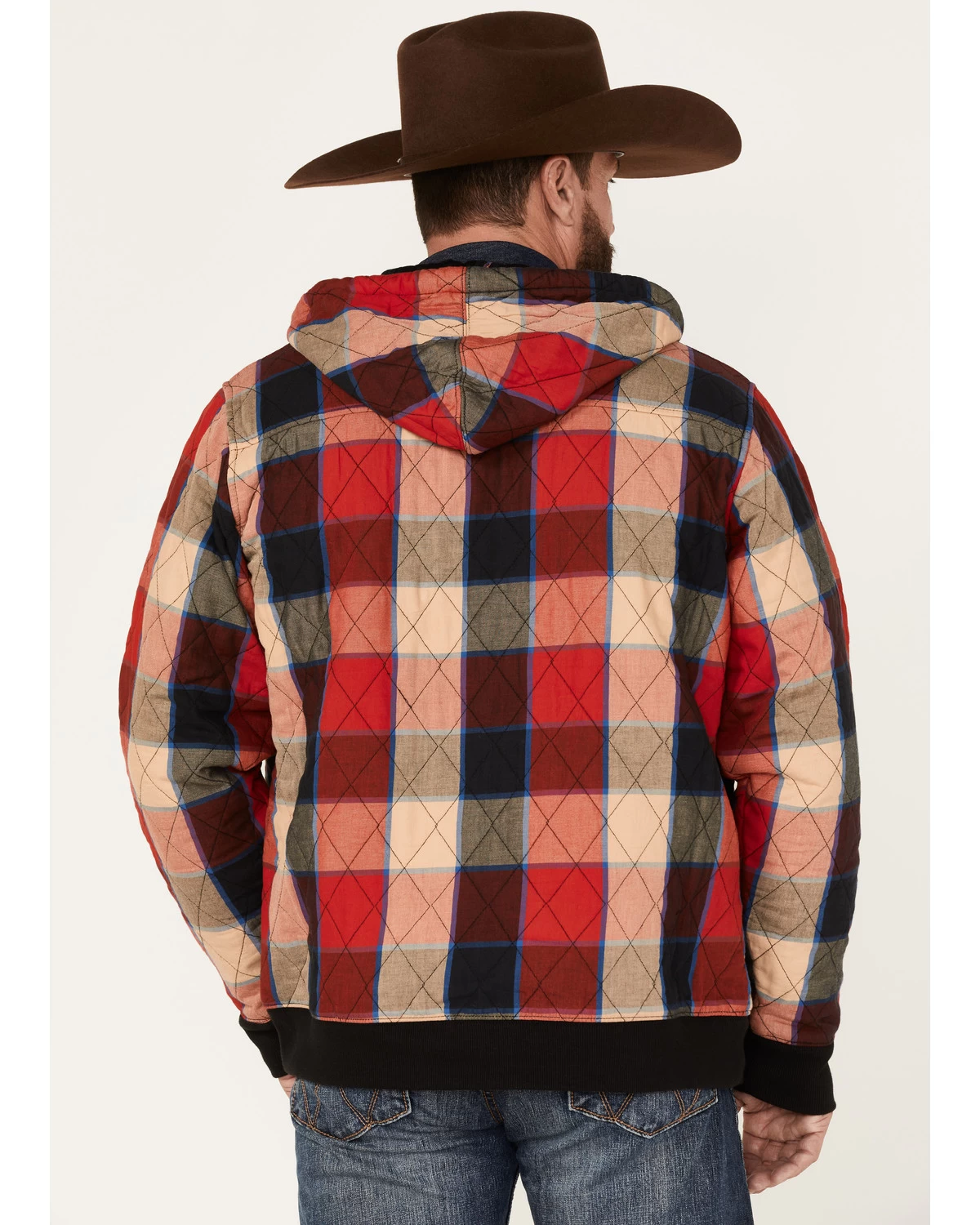 Wrangler Men's Zip Front Quilted Flannel Hooded Jacket 6 Wrangler Men's Zip Front Quilted Flannel Hooded Jacket - Image 4