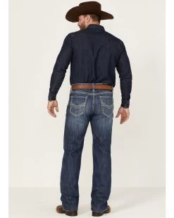 Rock & Roll Denim Men's Dark Wash Double Barrel Stretch Relaxed Straight Jeans