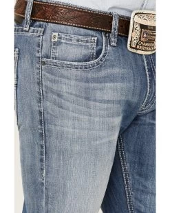 Rock & Roll Denim Men's Rifle Light Wash Reflex Stretch Skinny Jeans -Western Cowboy Clothing Store 2000367644 204 P4