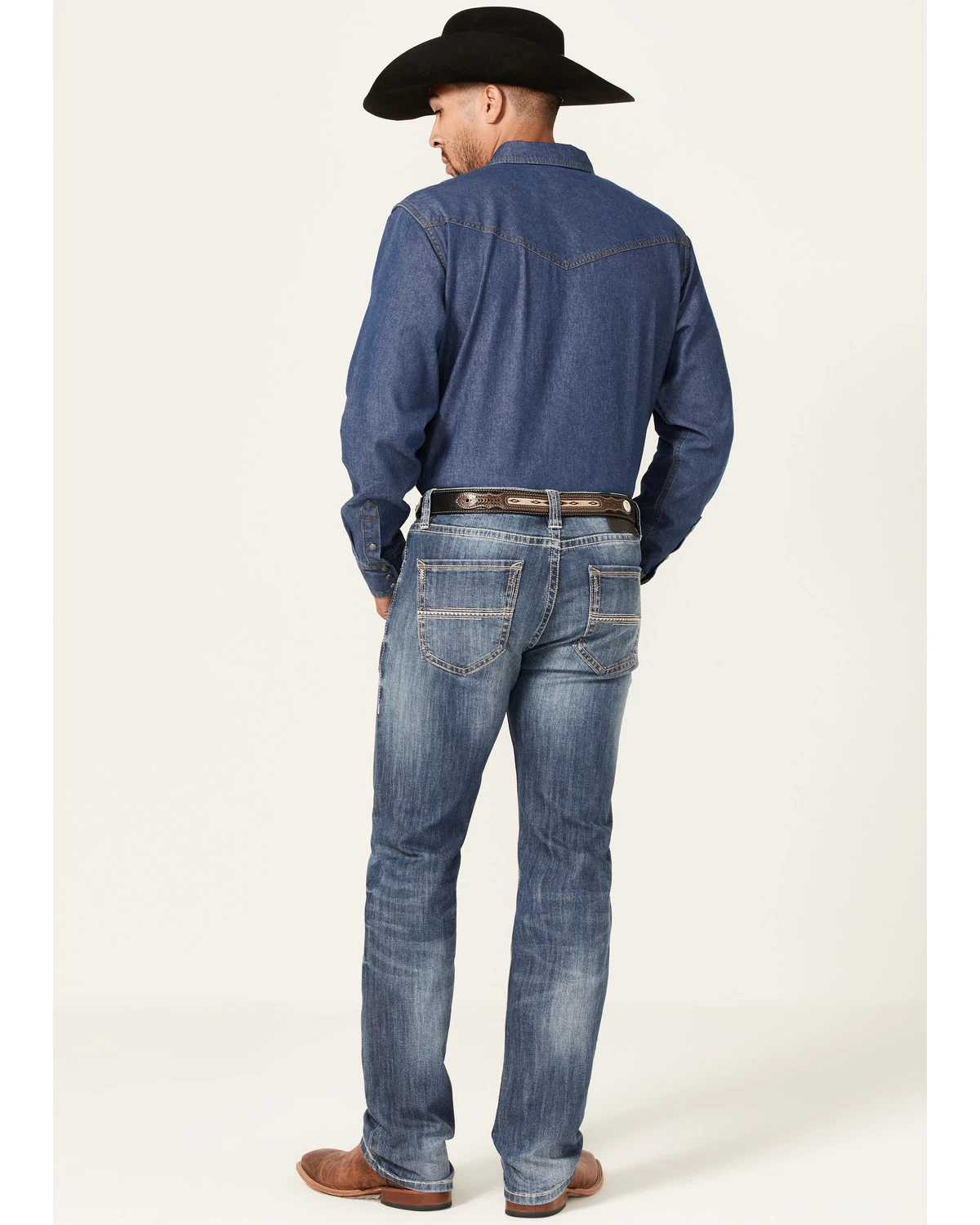 Rock & Roll Denim Men's Revolver Medium Wash Reflex Stretch Slim Straight Jeans 3 Rock & Roll Denim Men's Revolver Medium Wash Reflex Stretch Slim Straight Jeans