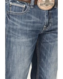 Rock & Roll Denim Men's Revolver Medium Wash Reflex Stretch Slim Straight Jeans 9 Rock & Roll Denim Men's Revolver Medium Wash Reflex Stretch Slim Straight Jeans -Western Cowboy Clothing Store 2000367645 202 P4