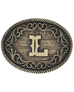 Montana Silversmiths Filigree Initial L Belt Buckle