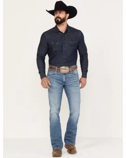 Western Cowboy Clothing Store 19 Wrangler Retro Men's 77MWP Medium Wash Slim Boot Stretch Denim Jeans