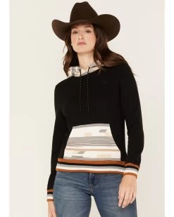 RANK 45 Women's Logo Southwestern Contrast Hoodie