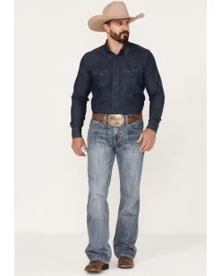 Rock & Roll Denim Men's Relaxed Fit Ladder Stitch Bootcut Jeans -Western Cowboy Clothing Store 2000375482 414 P3