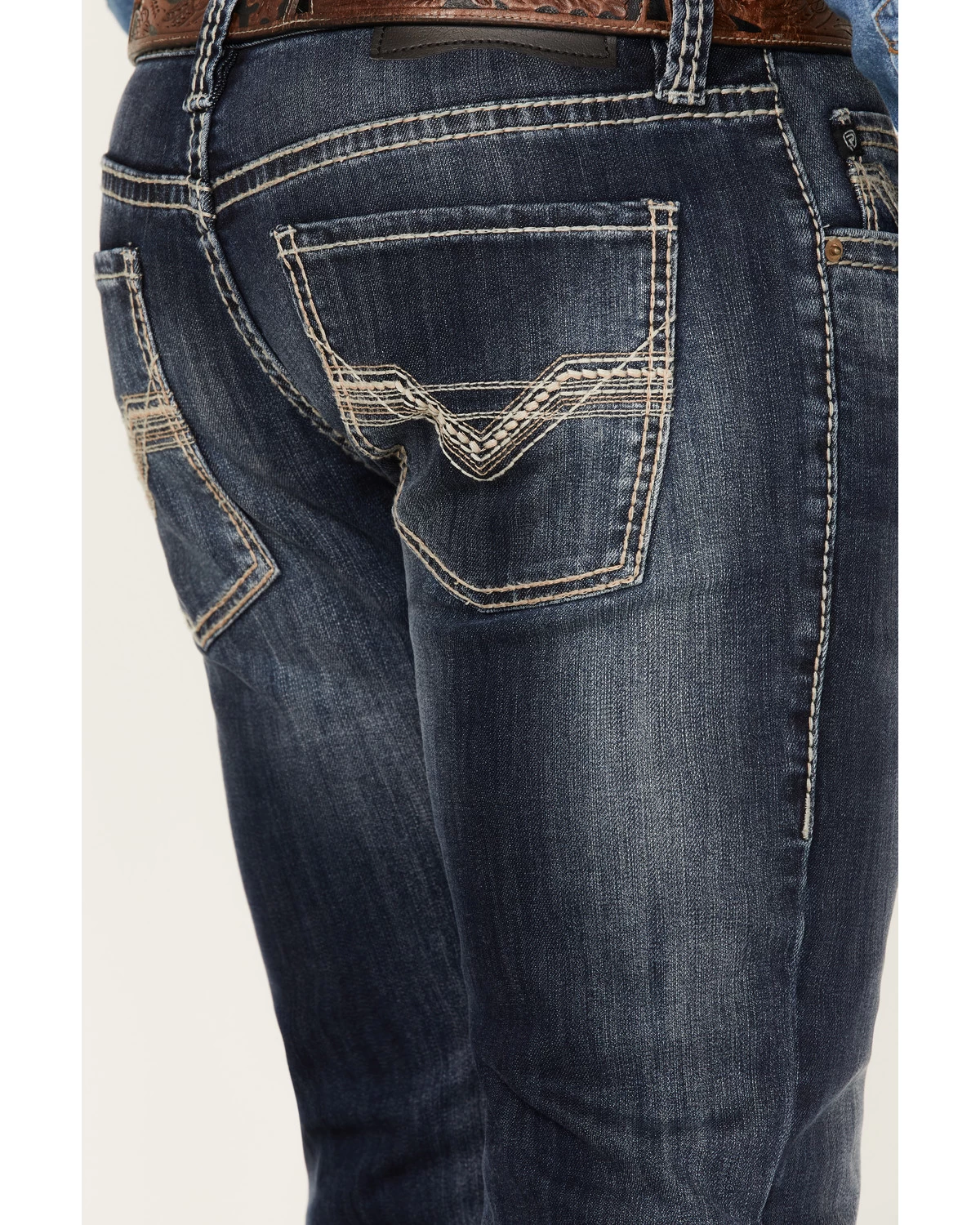 Rock & Roll Denim Men's Rifle Dark Wash Vintage Reflex Slim Stretch Skinny Jeans 4 Rock & Roll Denim Men's Rifle Dark Wash Vintage Reflex Slim Stretch Skinny Jeans - Image 2