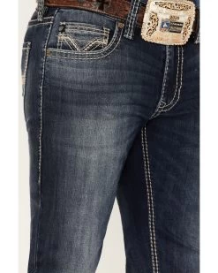 Rock & Roll Denim Men's Rifle Dark Wash Vintage Reflex Slim Stretch Skinny Jeans 9 Rock & Roll Denim Men's Rifle Dark Wash Vintage Reflex Slim Stretch Skinny Jeans -Western Cowboy Clothing Store 2000375489 416 P4