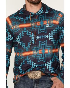 Rock & Roll Denim Men's Southwestern Stripe Print Hooded Sweatshirt -Western Cowboy Clothing Store 2000376207 900 P3