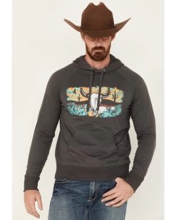 Rock & Roll Denim Men's Skull Scenic Graphic Hooded Sweatshirt