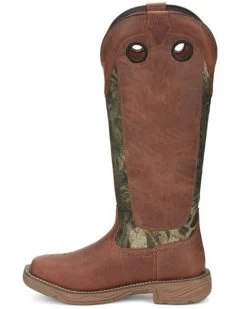 Justin Men's Rush Strike Camo Shaft Leather Pull On Snake Boots - Square Toe -Western Cowboy Clothing Store 2000378668 340 P3