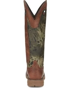 Justin Men's Rush Strike Camo Shaft Leather Pull On Snake Boots - Square Toe -Western Cowboy Clothing Store 2000378668 340 P5