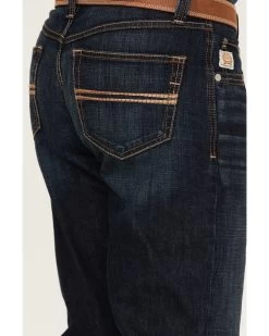Cinch Men's Carter 2.0 Dark Rinse Relaxed Boot Performance Stretch Denim Jeans -Western Cowboy Clothing Store 2000380104 402 P4