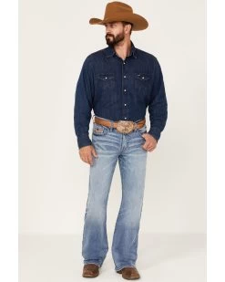 Western Cowboy Clothing Store 35 Cody James Men's Dodge City Light Wash Relaxed Boot Stretch Denim Jeans