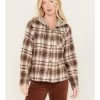 Cleo + Wolf Women's Tau Plaid Print Hooded Flannel Long Sleeve Shirt -Western Cowboy Clothing Store 2000382956 251 P1