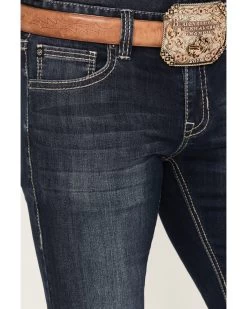 Rock & Roll Denim Men's Rifle Dark Vintage Wash Skinny Reflex Denim Jeans -Western Cowboy Clothing Store 2000386199 416 P4