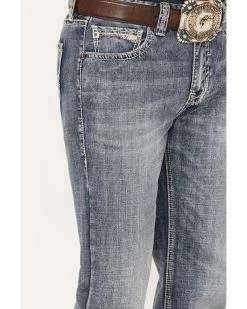 Rock & Roll Denim Men's Double Barrel Medium Vintage Wash Straight Leg Denim Jeans -Western Cowboy Clothing Store 2000386201 414 P4