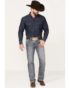 Rock & Roll Denim Men's Pistol Medium Vintage Wash Straight Leg Denim Jeans -Western Cowboy Clothing Store 2000386204 414 P3