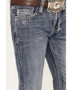 Rock & Roll Denim Men's Pistol Medium Vintage Wash Straight Leg Denim Jeans -Western Cowboy Clothing Store 2000386204 414 P4