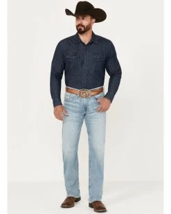 Cinch Men's White Label Light Wash Relaxed Straight Stretch Performance Denim Jeans